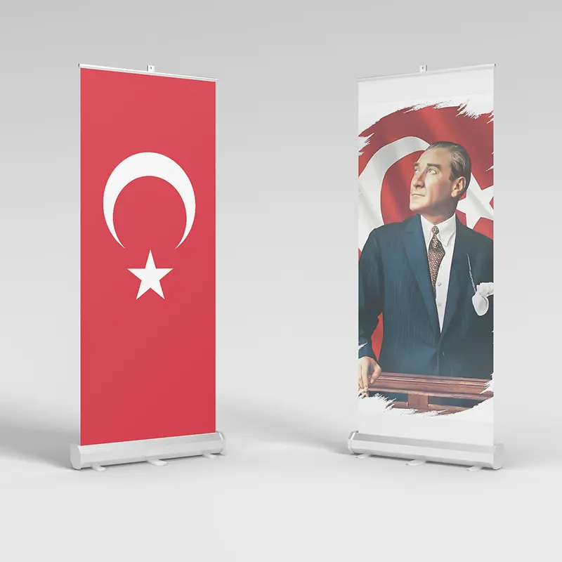 Atatürk ve türk bayrağı roll up imalatı